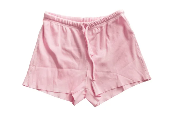 Pantalones Cortos Básicos Algodón Rosa Aislados Sobre Blanco —  Fotos de Stock