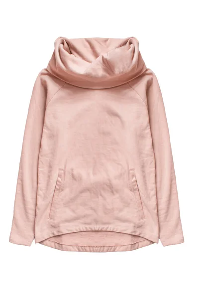 Rosafarbenes Sweatshirt Übergröße Aus Baumwolle Isoliert Über Weiß — Stockfoto
