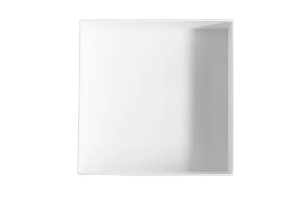 Weiße Leere Pappschachtel Isoliert Über Weißem — Stockfoto
