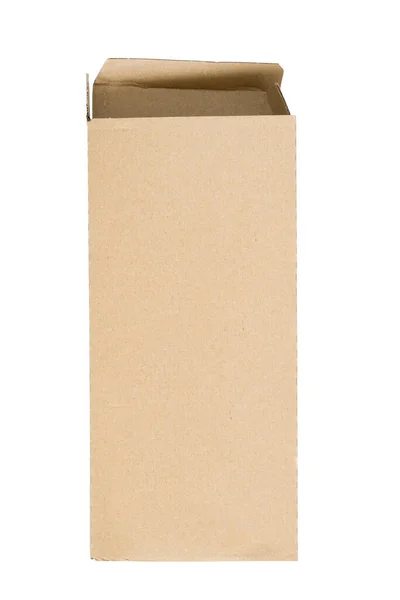 Beyaz Üzerine Izole Edilmiş Boş Karton Kutuyu — Stok fotoğraf