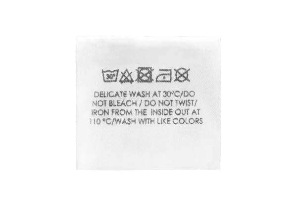 Care Clothing Label Isolated White — Stock Photo, Image