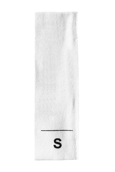 Velikost Oblečení Štítek Izolovaný Přes Bílou — Stock fotografie