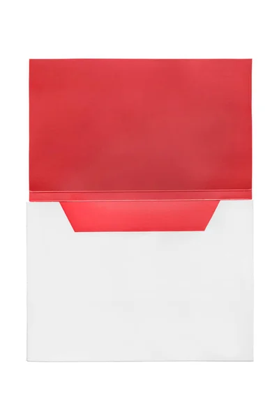 Empty Aberto Envelope Branco Isolado Sobre Branco — Fotografia de Stock