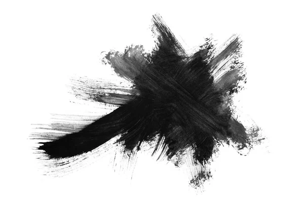 Abstract Black Paint Blob Isolated White — Stock Photo, Image