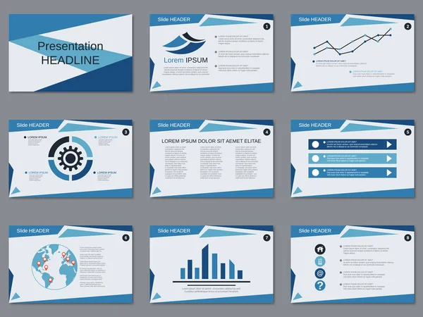 Presentación Profesional Negocios Presentación Diapositivas Plantilla Diseño Vectores — Vector de stock