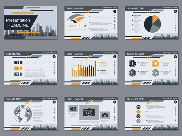 Presentación Profesional Negocios Presentación Diapositivas Plantilla Diseño Vectores — Vector de stock