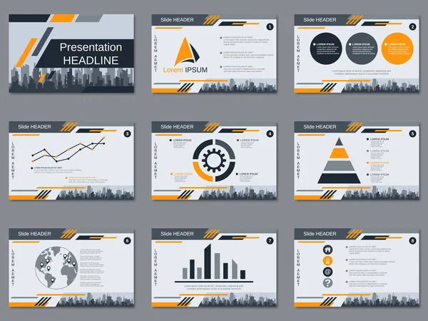 Professional Business Presentation Slide Show Vector Design Template — Stock Vector