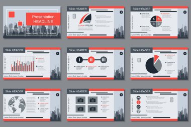 Profesyonel iş sunumu, slayt gösterisi vektör tasarım şablonu