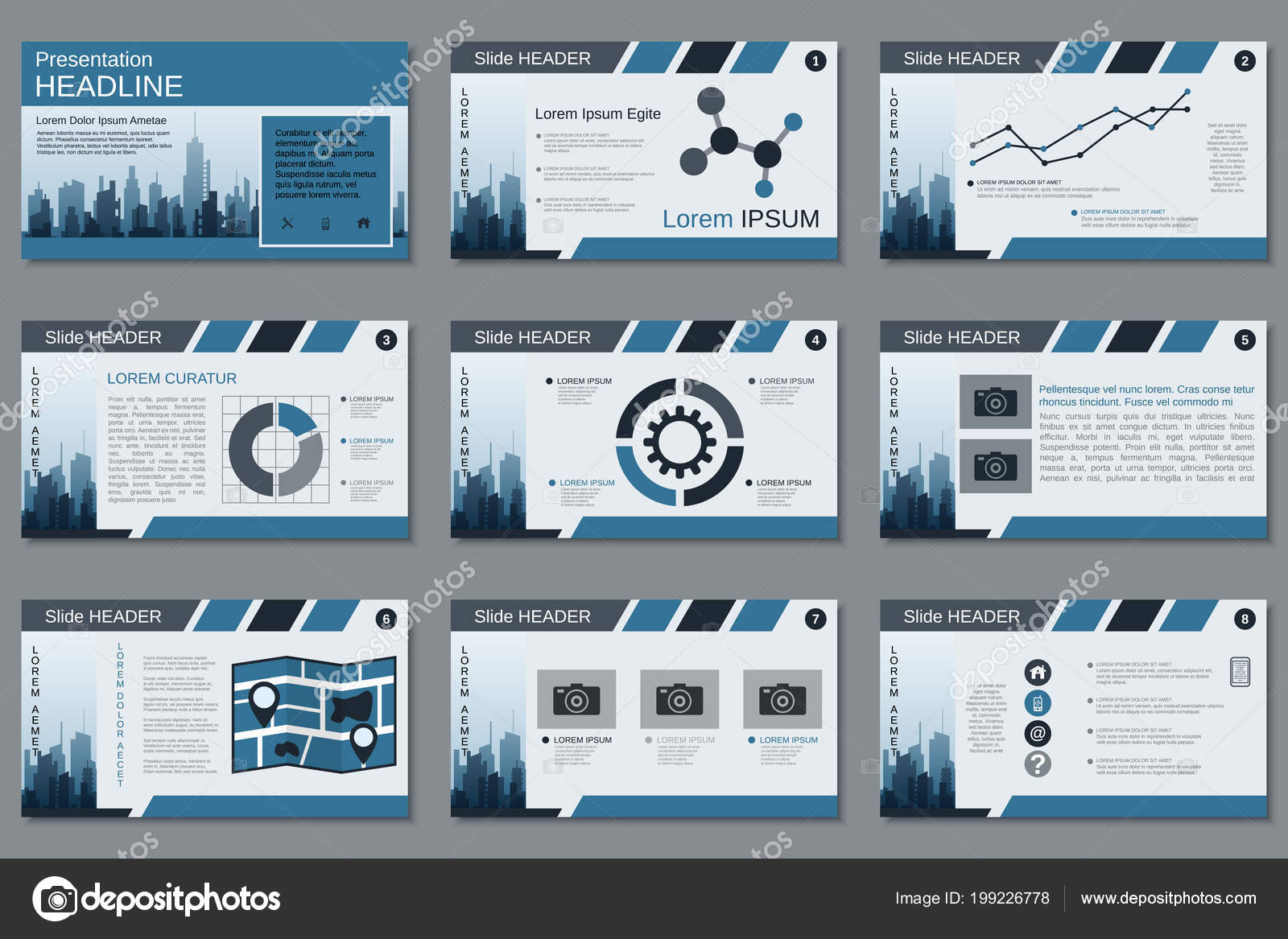 Professional Business Presentation Slide Show Vector Design Template