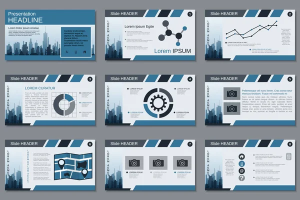 Presentación Profesional Negocios Presentación Diapositivas Plantilla Diseño Vectores — Vector de stock