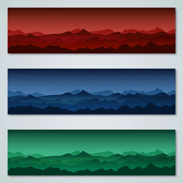 Kleurrijke Bergen Vector Banners Collectie — Stockvector