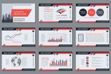 Profesyonel iş sunumu, slayt gösterisi vektör tasarım şablonu