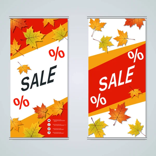 Moderne Große Verkauf Bunte Business Banner Zweiseitige Flyer Vektor Design — Stockvektor