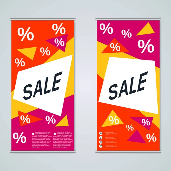 Moderne Grote Verkoop Kleurrijke Business Banners Dubbelzijdige Flyer Vector Ontwerpsjabloon — Stockvector