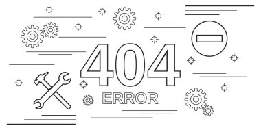 404 hata sayfası ince çizgi sanat stil vektör konsept illüstrasyon