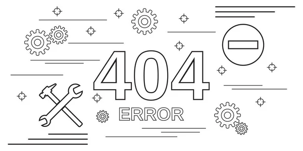 404 Fel Sida Tunn Linje Konst Stil Vektorillustration Koncept — Stock vektor