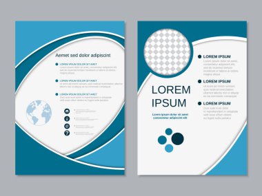 Soyut geometrik tarzı profesyonel iki taraflı el ilanı vektör tasarım şablonu