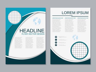 Soyut geometrik tarzı profesyonel iki taraflı el ilanı vektör tasarım şablonu