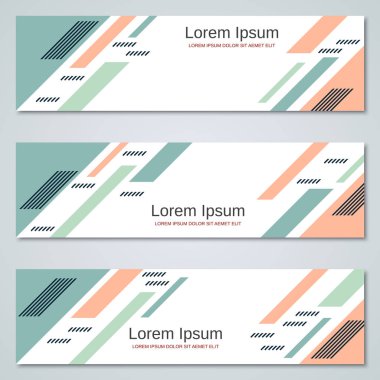 Soyut geometrik tarzı renkli afiş vektör kalıp toplama