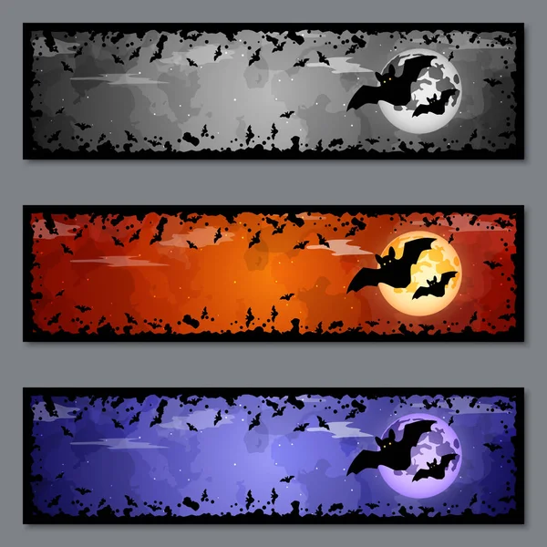 Halloween Colorido Banners Coleção Modelos Vetoriais — Vetor de Stock