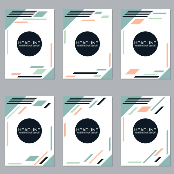 Brochures Style Géométrique Abstrait Brochures Couvertures Brochures Collection Modèles Conception — Image vectorielle