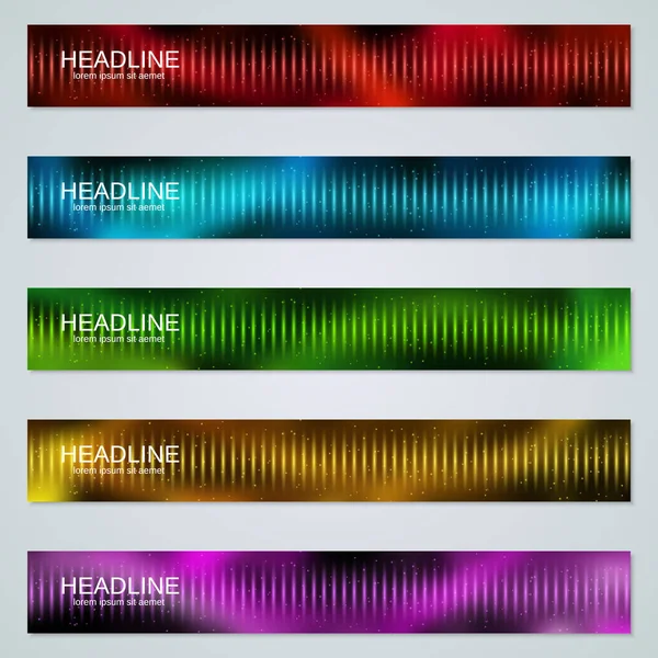 Bannières Web Horizontales Colorées Collection Modèles Vectoriels — Image vectorielle