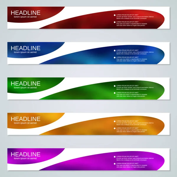 Colorful Horizontal Web Banners Vector Templates Collection — Stock Vector