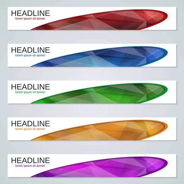 Colorido Horizontal Web Banners Coleção Modelos Vetoriais —  Vetores de Stock