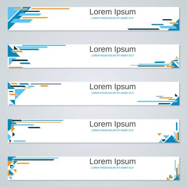 Renkli yatay web afiş kalıp toplama vektör