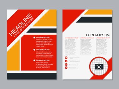 Soyut geometrik tarzı profesyonel iki taraflı el ilanı vektör tasarım şablonu