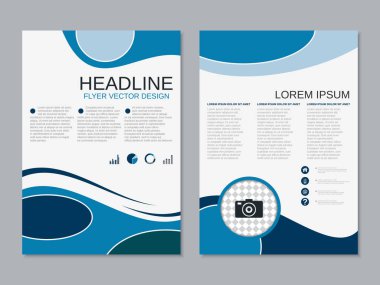 Soyut geometrik tarzı profesyonel iki taraflı el ilanı vektör tasarım şablonu