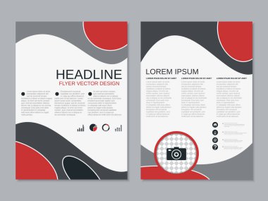 Soyut geometrik tarzı profesyonel iki taraflı el ilanı vektör tasarım şablonu