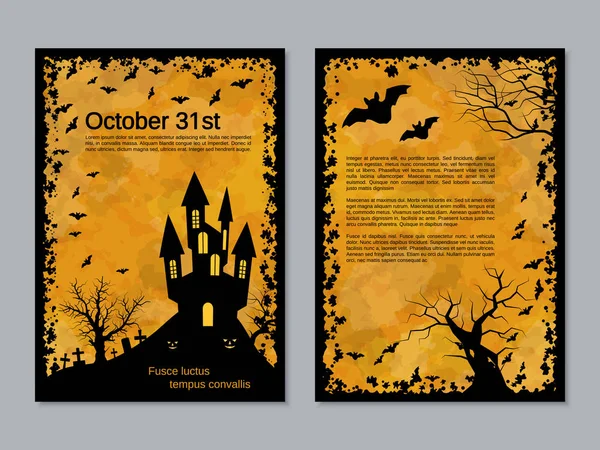 Halloween Enge Nacht Flyer Vector Ontwerpsjabloon — Stockvector