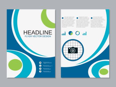 Soyut geometrik tarzı profesyonel iki taraflı el ilanı vektör tasarım şablonu