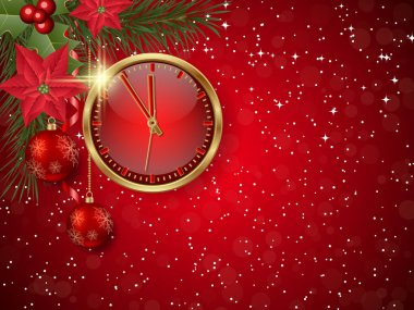 Neşeli Noel ve mutlu yeni yıl arka plan kış dekorasyonu ile vektör