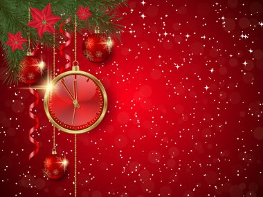 Neşeli Noel ve mutlu yeni yıl arka plan kış dekorasyonu ile vektör