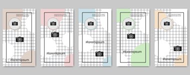 Moda sosyal ağ hikayeler düzenlenebilir vektör kalıp toplama. Sosyal medya için Web uygulama arka plan
