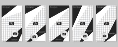 Moda sosyal ağ hikayeler düzenlenebilir vektör kalıp toplama. Sosyal medya için Web uygulama arka plan