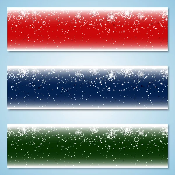 Kerstmis Nieuwjaar Horizontale Kleurrijke Vector Banners Collectie — Stockvector