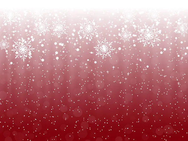 メリー クリスマスと幸せな新年赤いベクトルの背景の星や雪に — ストックベクタ