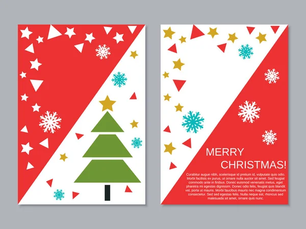 Weihnachten Und Neujahr Zweiseitiger Flyer Banner Booklet Broschüre Covervektordesign Vorlage — Stockvektor