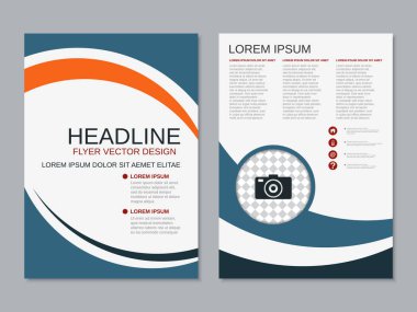 Soyut geometrik tarzı profesyonel iki taraflı el ilanı vektör tasarım şablonu