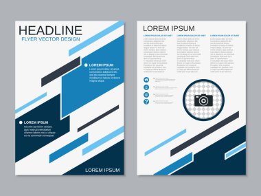 Soyut geometrik tarzı profesyonel iki taraflı el ilanı vektör tasarım şablonu