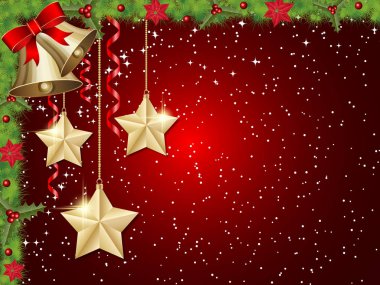 Neşeli Noel ve mutlu yeni yıl arka plan kış dekorasyonu ile vektör