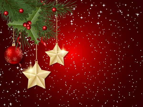 メリー クリスマスと新年あけましておめでとうございますベクター冬の装飾と背景 — ストックベクタ