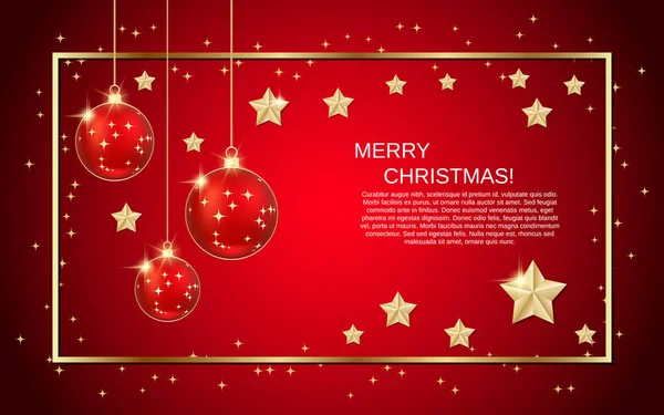 Joyeux Noël Happy New Year Vecteur Fond Avec Décor Hiver — Image vectorielle