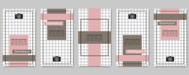 Moda sosyal ağ hikayeler düzenlenebilir vektör kalıp toplama. Sosyal medya için Web uygulama arka plan