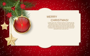 Neşeli Noel ve mutlu yeni yıl arka plan kış dekorasyonu ile vektör