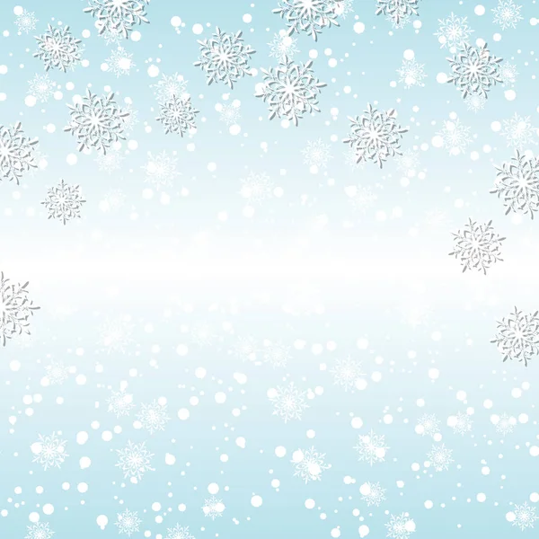 圣诞快乐 新年快乐 蓝色矢量背景与星星和雪花 — 图库矢量图片