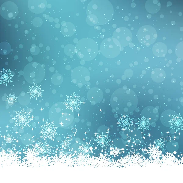 Счастливого Рождества Счастливого Нового Года Голубой Векторный Фон Звездами Снежинками — стоковый вектор
